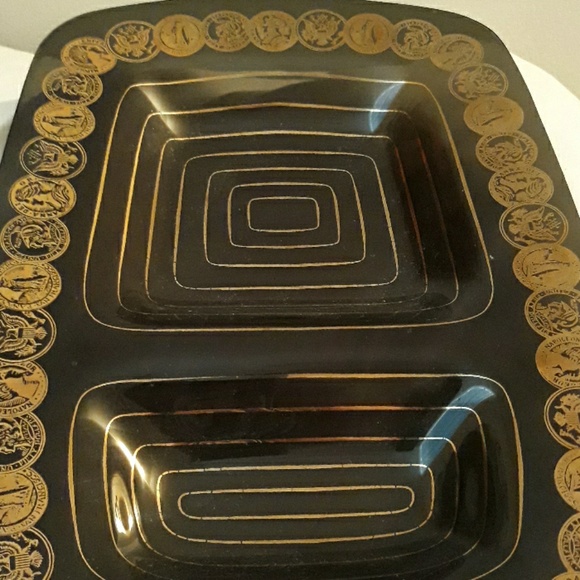 Mid century modern black glass tray - Picture 4 of 4